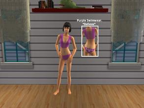 Sims 2 — [02] - Purple *Believe* Bikini. by Xodess — This set is for Teenagers; four bikini\'s with words on the back of