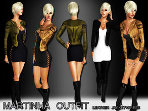 Sims 3 — Martinha Outfit by saliwa — Trendy Outfit for your sims. Including leather jacket and little dress. Have fun.