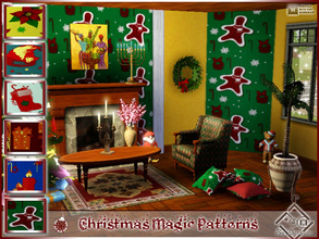 Sims 3 — Christmas Magic Patterns Set by Devirose — A set of wonderful texture with Christmas icons. Create mix you