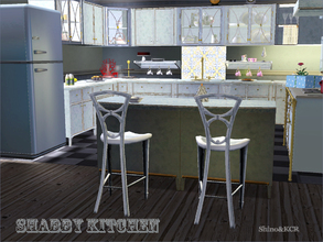Sims 3 — Shabby Kitchen by ShinoKCR — part of the Shappy Living Serie. Comes in shabby light blue and black matching the