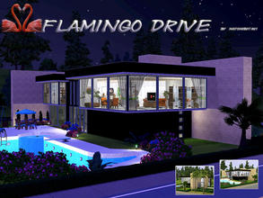 Sims 3 — Flamingo_Drive by matomibotaki — Modern, luxury, cube-style sims 3 house with fancy details. Stone. steel and