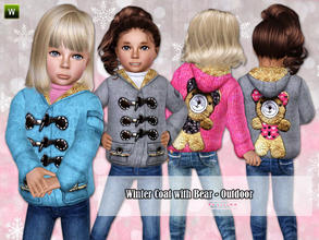 Sims 3 — Winter coat with bear ~ Outdoor by lillka — Winter coat soft and warm with cute bear on the back to.