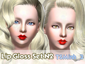 Sims 3 — Lip Gloss N2 Set by TsminhSims — This is a set with two type of Lip Gloss: teeth and non teeth I hope you like