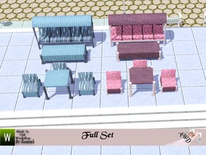 Sims 3 — Garden Furniture full set by Rosieuk — Garden furniture, there are two variations in this set, Set consists of