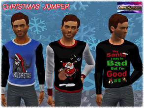 Sims 3 — Christmas Jumper  - Made By Luckyoyo. by luckyoyo — Christmas Jumper for Young Adult males. The Jumper has 3