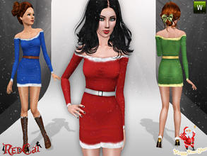 Sims 3 — 2012 Santa Dress by RedCat — Fully Handmade Dress. 3 Styles. 3 Recolorable Palette. Game Mesh. ~RedCat