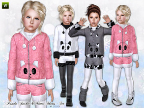 Sims 3 — Cute Panda Jacket with Winter Shorts ~ Set by lillka — This set includes: Cute panda jacket for your child