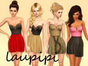 Sims 3 — Embellished Dress by laupipi2 — New embellished dress with two recolorable areas! :) Enjoy Don't claim as your