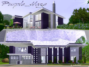 Sims 3 — Purple_Haze by matomibotaki — Purple_Haze, modern and luxury, cube-style house, with lots of glass and steal in