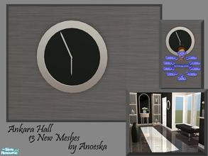 Sims 2 — Ankara Hall Clock by AnoeskaB — Modern working, animated clock in black and metal. The clock has an extra