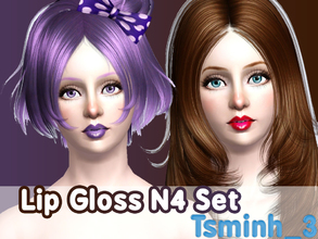 Sims 3 — Lip Gloss N4 Set by TsminhSims — A New Lip Gloss Set. This set comes with 2 type: teeth and non teeth. I hope