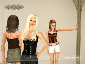 Sims 3 — Top corset Steampunk by bukovka — Top for female style steampunk. The bodice is embroidered trim assemblies.