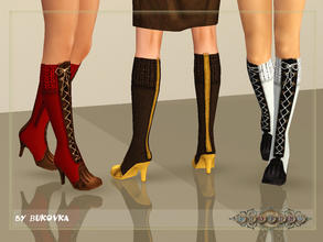 Sims 3 — Shoes boots Mira af by bukovka — Boots in steampunk style for young and adult women. The relief stitches, lace,