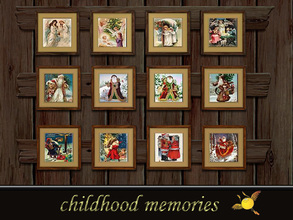 Sims 3 — evi Childhood Memories by evi — A set of vintage Christmas cards. Angels, Santas and more take you to the