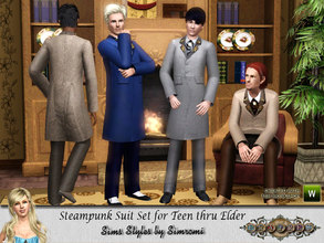 Sims 3 — Fratres Steampunk Suit Set ~ Teen thru Elder by simromi — Now you can be part of the Steampunk world in this