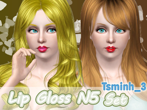 Sims 3 — Lip Gloss N5 Set by TsminhSims — This set come with 2 type: a lip with teeth and a lip non teeth. I hope you