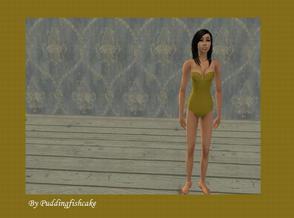 Sims 2 — yellow swimsuit by puddingfishcake2 — hello, here is my yellow swimsuit, enjoy