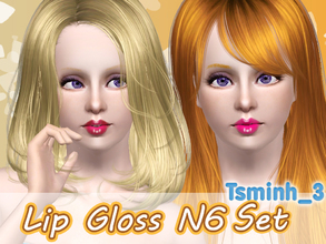 Sims 3 — Lip Gloss N6 Set by TsminhSims — A New Lip Gloss Set - Lip Gloss N6 - Lip Gloss N6 with Teeth - Availabel for