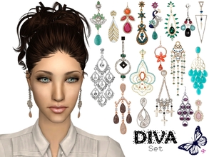 Sims 2 — Diva Earrings by sinful_aussie — A set of glitzy and glamorous earrings for teen-adults.