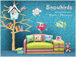 Sims 3 — Kids room  'Snowbirds' by Severinka_ — A set of furniture and decor for children's rooms 'Snowbirds'. Soft plush