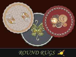 Sims 3 — evi Round Steampunk Rugs by evi — Three Steampunk round rugs which can be recolored as many times as you like!