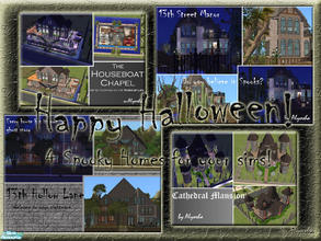 Sims 2 — Happy Halloween Set by Alyosha — 4 Homes perfect for the gothic or spooky sims in ya! Enjoy and Happy Halloween!