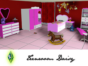 Sims 3 — Teenroom Daisy by ruhrpottbobo — Teenroom for young Girls in pink and white 
