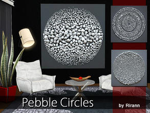 Sims 3 — Pebble Circles by Rirann — A set of big black-and-white posters with circles of pebbles. Perfect for decorating
