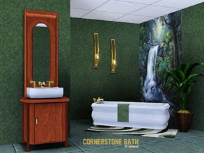 Sims 3 — Cornerstone Bath by Rennara — This set kicks off a new series that will hopefully delight you and your sims.