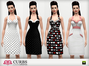 Sims 3 — 4 pin up dresses set02 by Colores_Urbanos — 4 Tube Dress with Straps, pin up style. Recolorable, with different