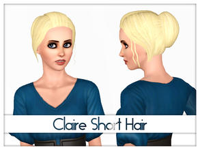 Sims 3 — Claire Short Hair by Kiolometro — Hair in a bun. Prototype of Russian game.