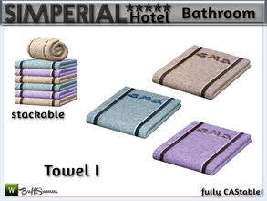Sims 3 — Simperial Bath Towel I by BuffSumm — Decorative towel - stackable. Matching the SIMPERIAL***** Bathroom.