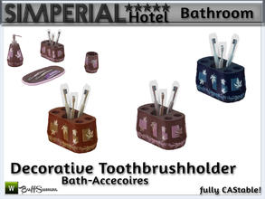 Sims 3 — Simperial Bath Toothbrushglas by BuffSumm — Decorative glas with one use toothbrushes matching the