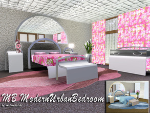 Sims 3 — MB-ModernUrbanBedroom by matomibotaki — New bedroom set with 12 individual items, new curved frame design with