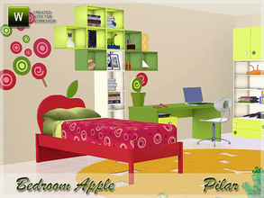 Sims 3 — Bedroom Apple by Pilar — The color and aroma of ripe apples