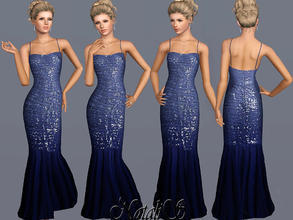 Sims 3 — Delicate Sequined Gown  FA-YA by Natalis — Ruched, overlay is studded with delicate sequins bodice. Spaghetti