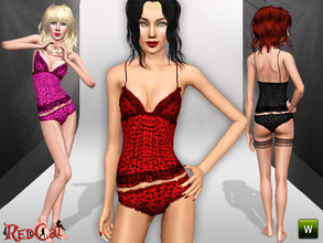 Sims 3 — Valentines Day Lingerie Set by RedCat — Happy Valentines Day! :) Top: 1 Recolorable Pallet. 3 Styles. Game Mesh.