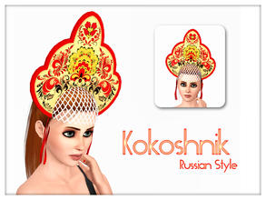 Sims 3 — Kokoshnik Russian Style by Kiolometro — Funny Russian set of clothes. At each of the three things have patterns.