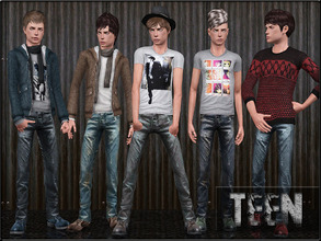 Sims 3 — TeenMaleFashionSet3 by Shojoangel — Hi, this set included shirt, sweater, pullover, jeans and shoes...enjoy and