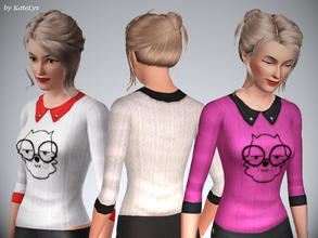 Sims 3 — So Retro Top 01 by katelys — New hand-painted top for adult/young adult females.