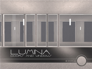 Sims 2 — Lumina Doors and Windows by Emma_O — a set of sleek glass windows, a glass door, and an arch for your minimalist
