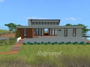 Sims 2 — Ridgecrest by millyana — Place this lot somewhere that slopes downward for best effect. This modern home has
