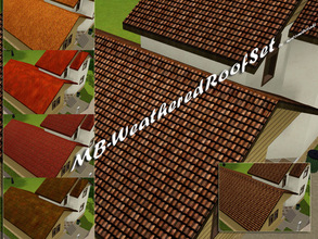 Sims 3 — MB-WeatheredRoofSet by matomibotaki — MB-WeatheredRoofSet, a set with 6 roofs,3 different textures and 6