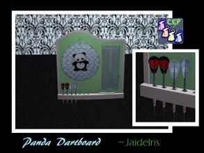 Sims 2 — JaideIris Custom Dartboards - Panda Dartboard by Jaideiris2 — A cute panda dartboard with a cloud background and