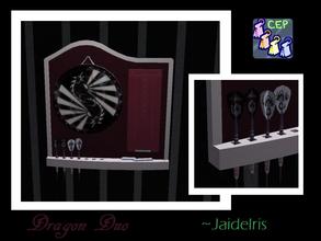 Sims 2 — JaideIris Custom Dartboards - DragonDuo Dartboard by Jaideiris2 — A cool dark dragon dartboard with dragon