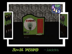 Sims 2 — JaideIris Custom Dartboards - Zombie Dartboard by Jaideiris2 — A zombie dartboard with custom deco darts. (Toxic