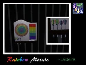 Sims 2 — JaideIris Custom Dartboards - Rainbow Mosaic Dartboard by Jaideiris2 — A colorful mosaic dartboard with custom