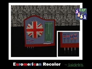 Sims 2 — JaideIris Custom Dartboards - Euromerican Dartboard by Jaideiris2 — A British flag dartboard with custom deco