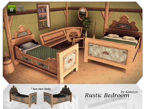 Sims 3 — Rustic Bedroom by katelys — Two new beds in matching style to my previous rustic sets (see recommended items).