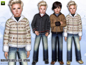 Sims 3 — Warm Winter Jacket & Jeans - Outdoor Set by lillka — This set includes: Winter Jacket for boys.